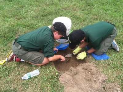Scouts digging